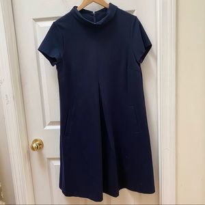 J McLaughlin navy Mock neck Dress Short sleeve
